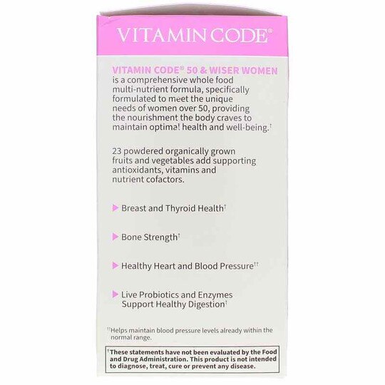 Vitamin Code 50 & Wiser Women Multivitamin, GOL